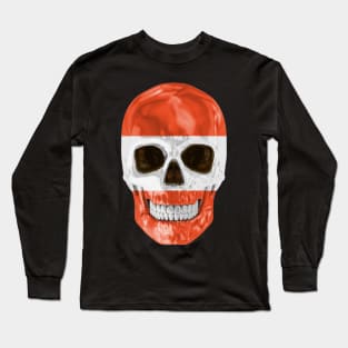 Austria Flag Skull - Gift for Austrian With Roots From Austria Long Sleeve T-Shirt